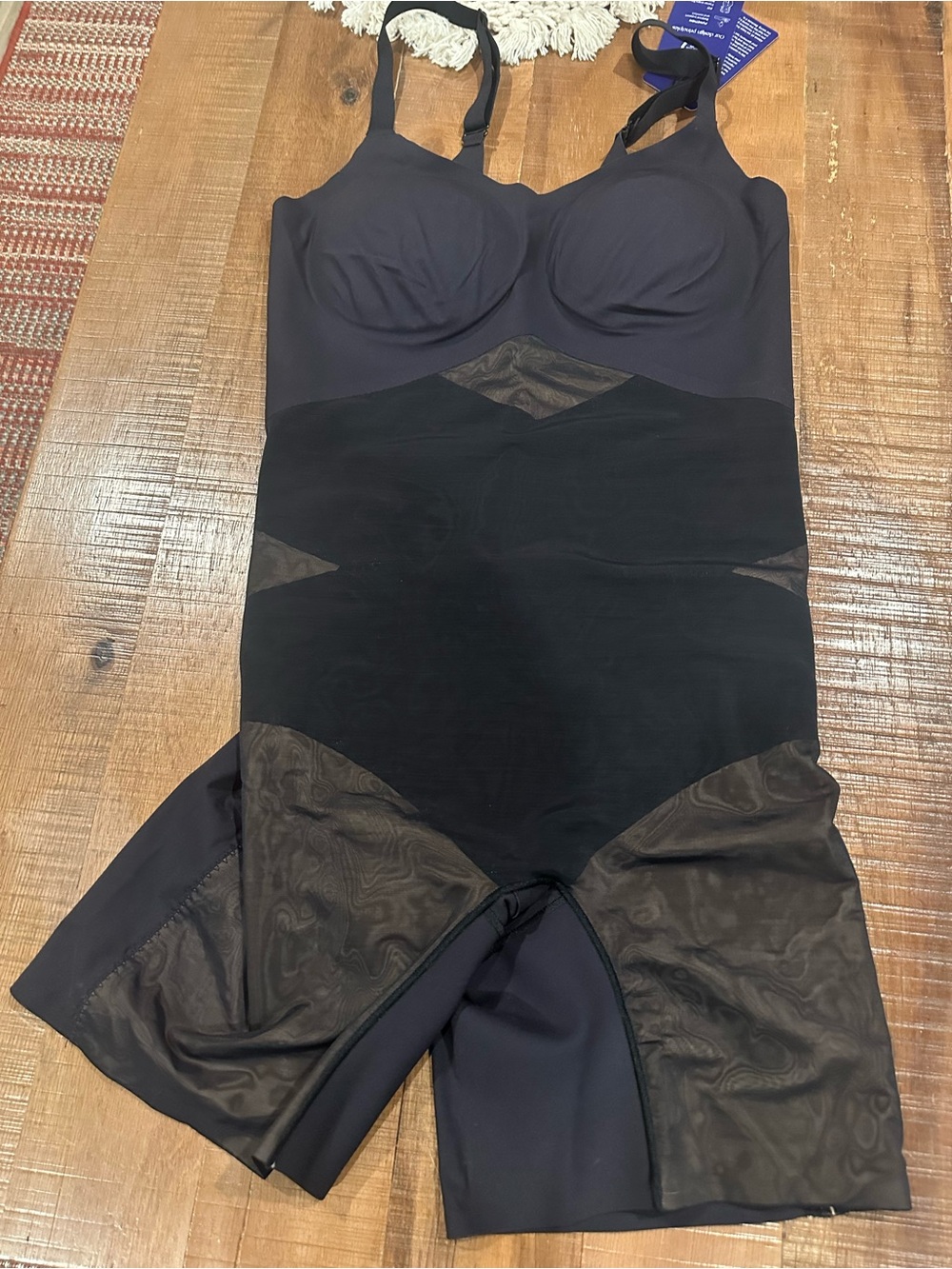 Honeylove Black Full-Body Shaping Bodysuit with Built-In Cups